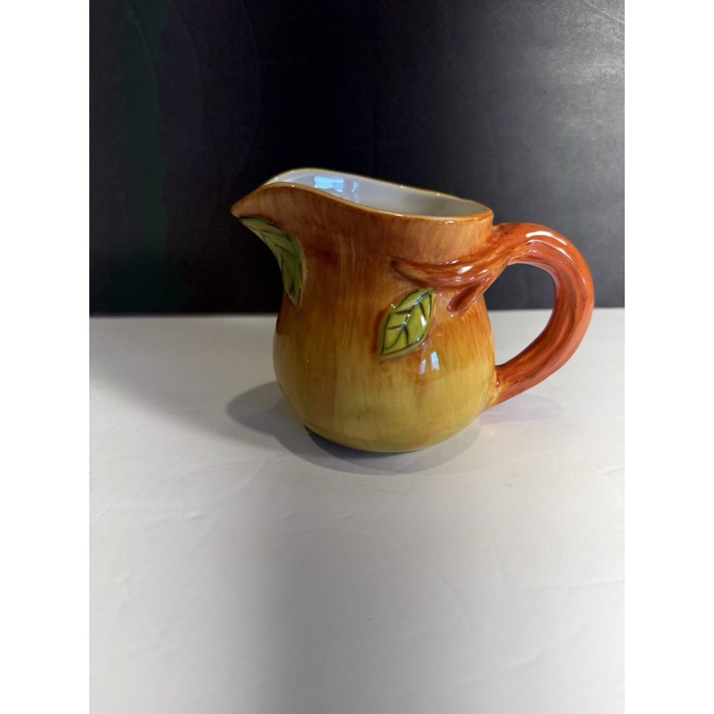 Sweet Olive Tuscan Pear Creamer Pitcher Jane Adams Pear Fruit Ceramic